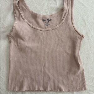 John Galt/PacSun Pink Ribbed Tank Top